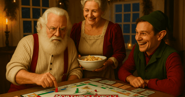🎲 Game Night at the Claus’s: Santa, Strategy, and the Great Candy Cane Lane Incident